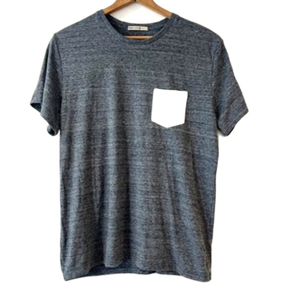 Marine Layer Grey Slub Cotton T-Shirt One Pocket Men's Large Re-Spun - Picture 1 of 7